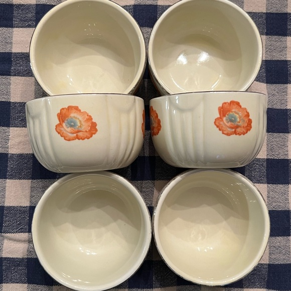 6 Halls Superior Quality Custard Cups, Orange Poppy - Picture 1 of 4